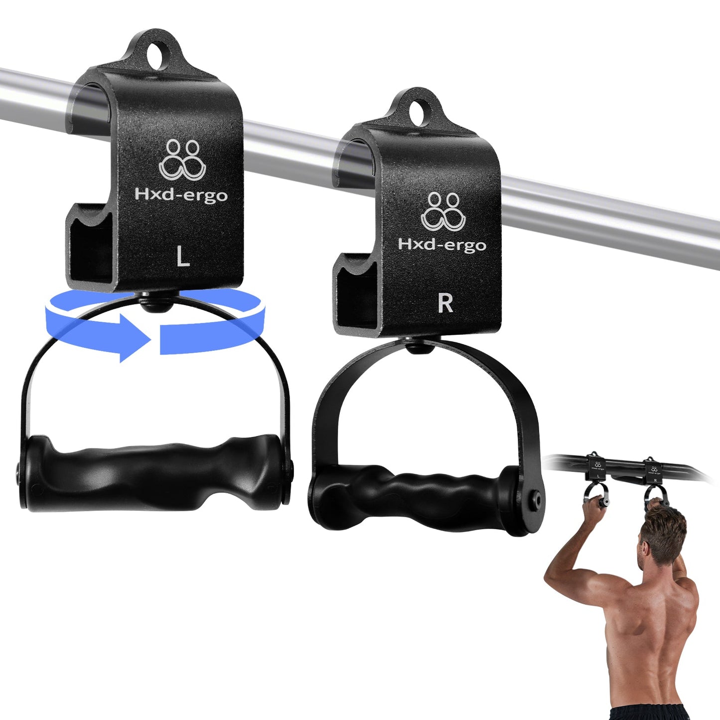 Rotating Pull-Up Handles-Ergonomic Exercise Handle