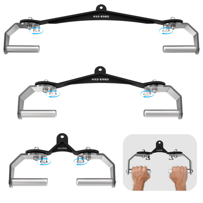 FasBrand 360° Rotating LAT Pull Down Bar Set, LAT Pulldown Attachments with 16 Lockable Angles, 3 Grip Widths Cable Machine Attachment for Full Body Workout, Home Gym Equipment