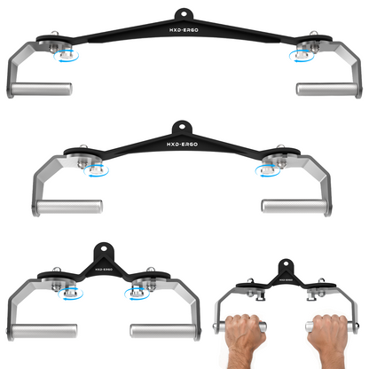 FasBrand 360° Rotating LAT Pull Down Bar Set, LAT Pulldown Attachments with 16 Lockable Angles, 3 Grip Widths Cable Machine Attachment for Full Body Workout, Home Gym Equipment