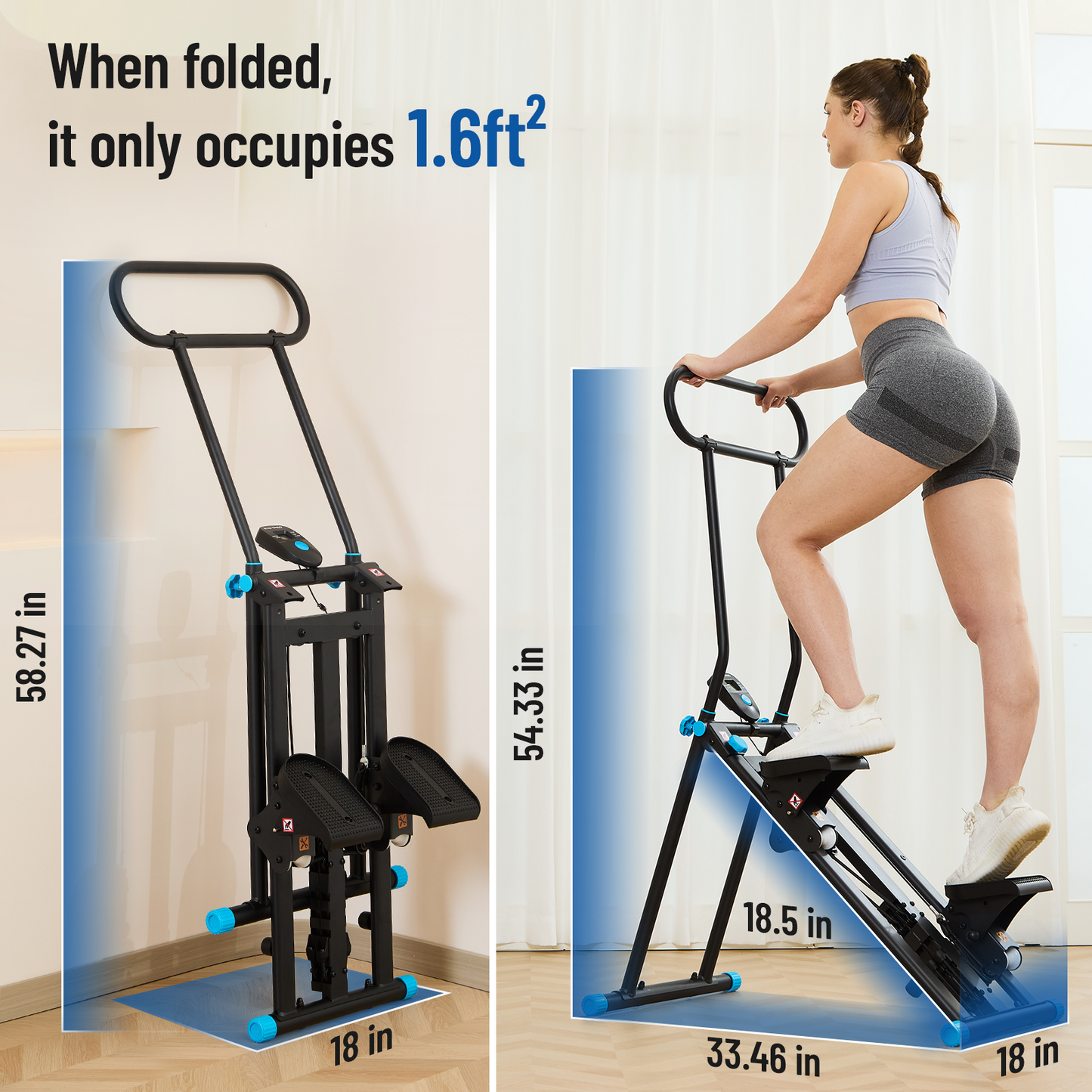 FasBrand 6-Level Adjustable Resistance Foldable Stair Climber (350lbs)