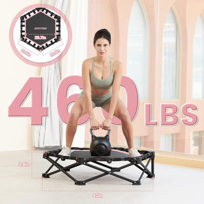 FasBrand Pro Hexagonal Foldable Rebounder, Zero-Assembly Fitness Trampoline with Stability Handle