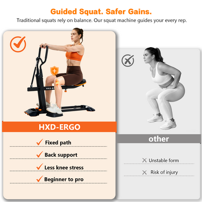 FasBrand Home Deep Squat Trainer | 3-Level Adjustable Seat, Knee-Friendly Lower Body Workout Gear