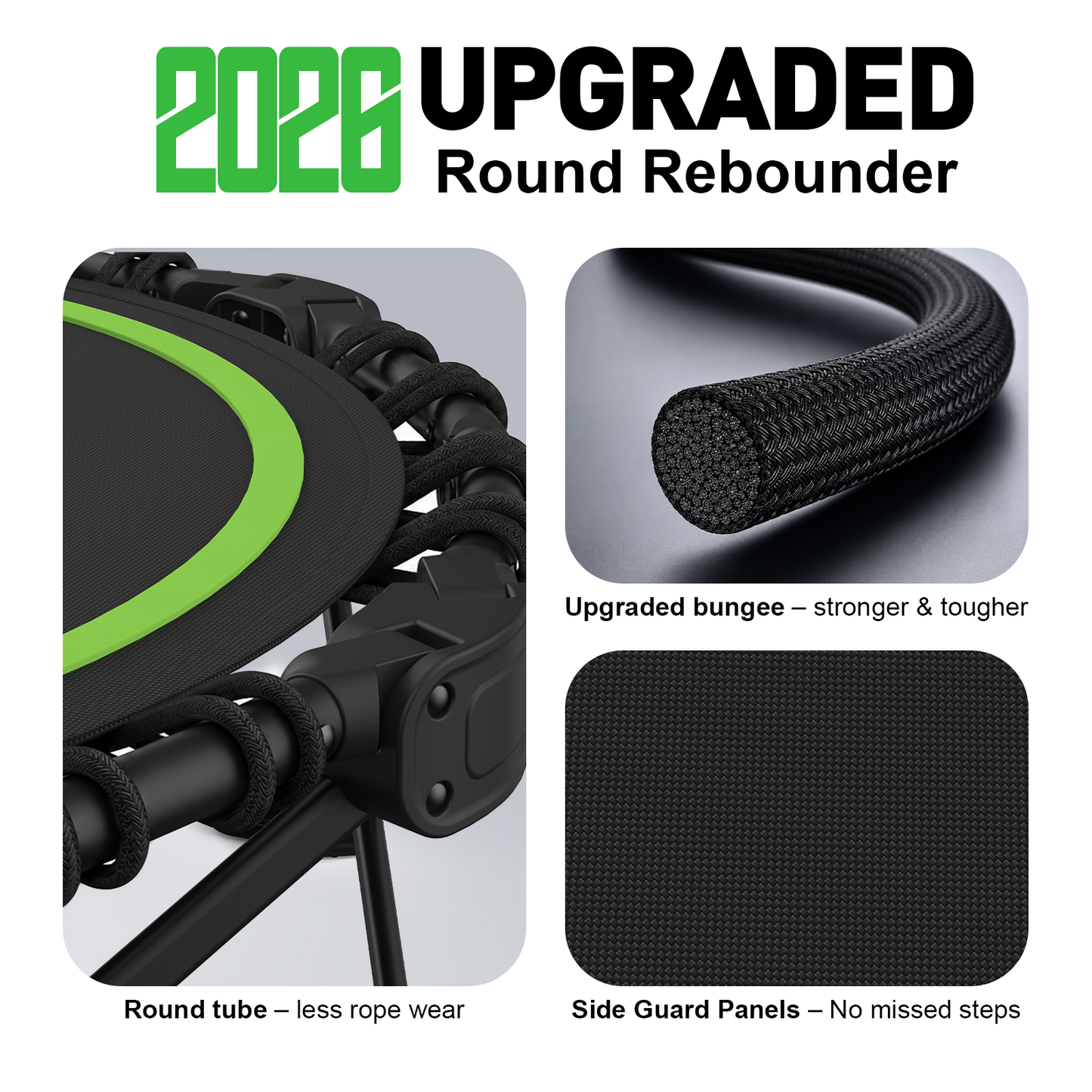 FasBrand Classic Round Foldable Rebounder, Zero-Assembly Fitness Mini Trampoline with Handle