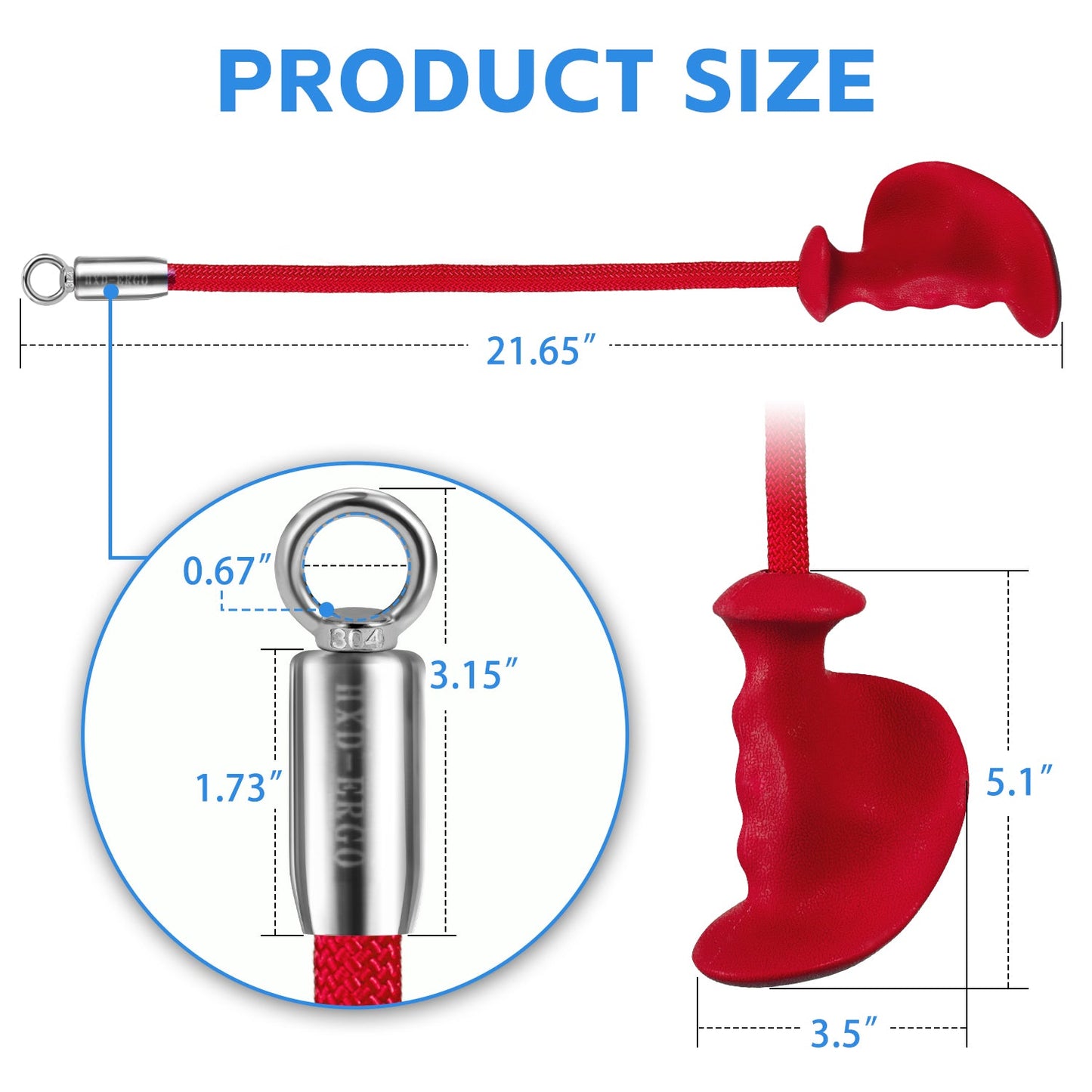 One-hand Tricep Rope with Ergonomic Handles 36 Inch Tricep Pull Down Rope