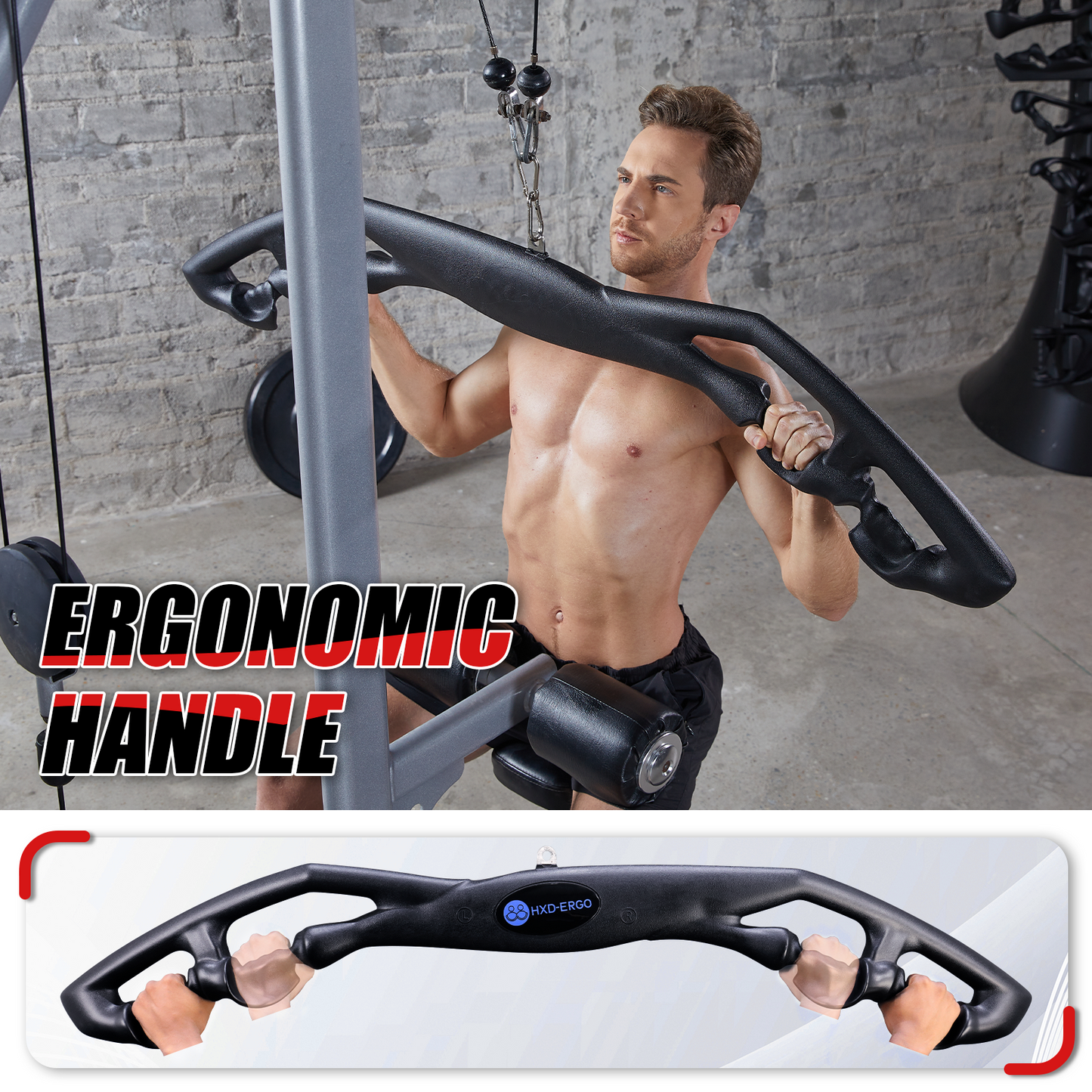 LAT Pulldown Attachments-LAT Pull Down Bar with Ergonomic Grips