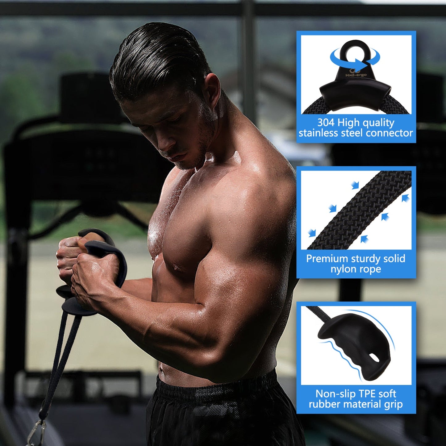 Bicep Rope with Ergonomic Grip