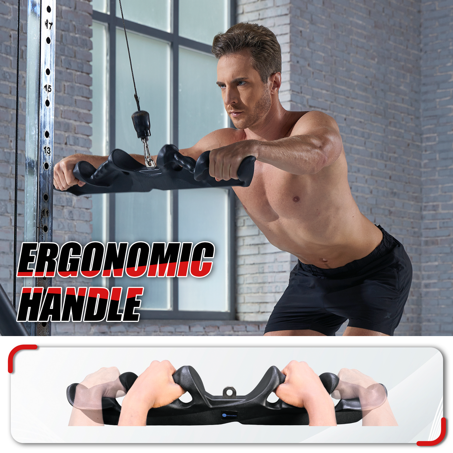 LAT Pulldown Attachments-LAT Pull Down Bar with Ergonomic Grips