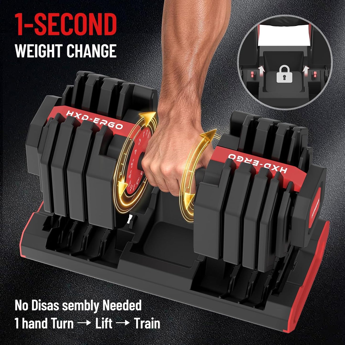 FasBrand QuickSwitch Pro 55lb Adjustable Dumbbells (Pair)