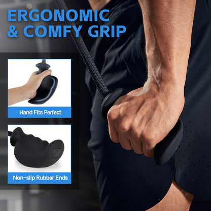 One-hand Tricep Rope with Ergonomic Handles 36 Inch Tricep Pull Down Rope