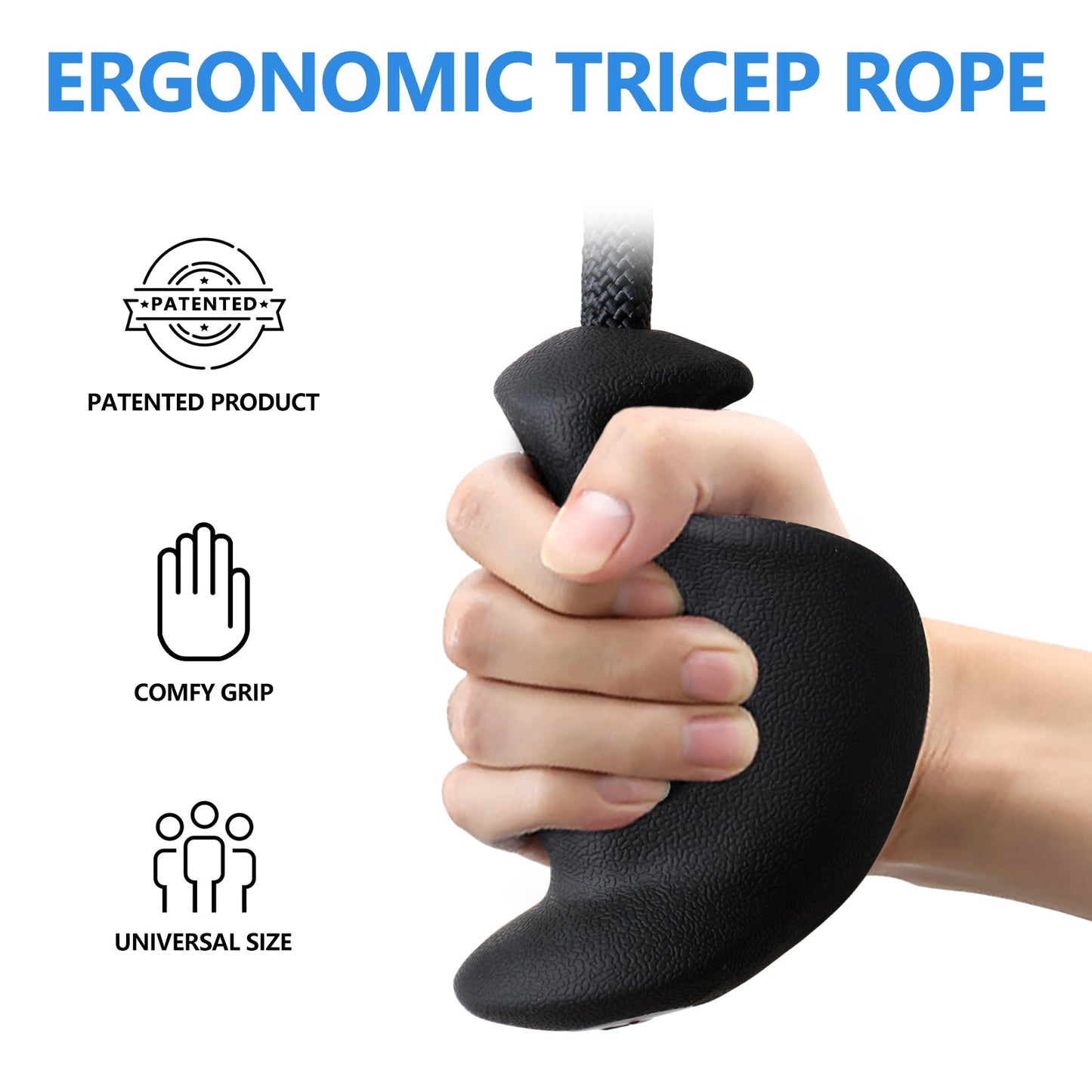 FasBrand Tricep Rope with Ergonomic Handles
