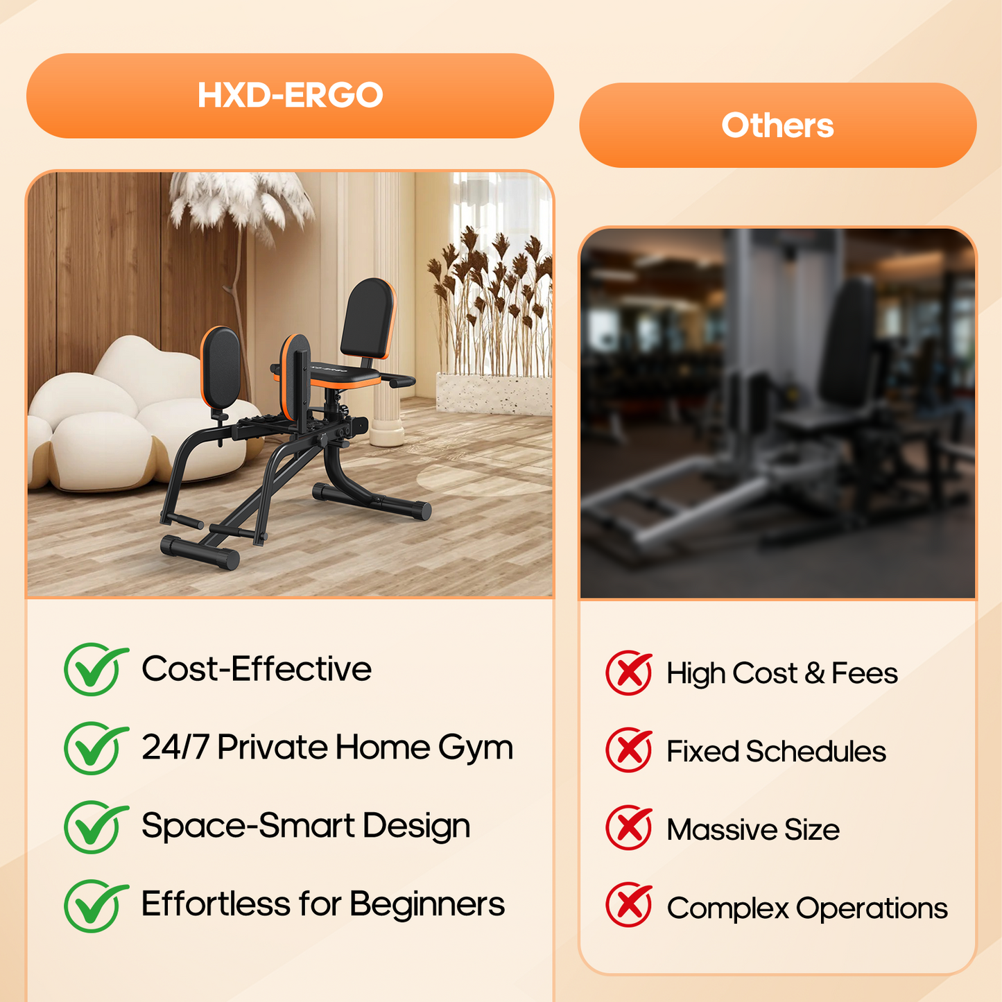 FasBrand Home Fitness Hip Abduction/Adduction Trainer — Compact Leg Exercise Equipment