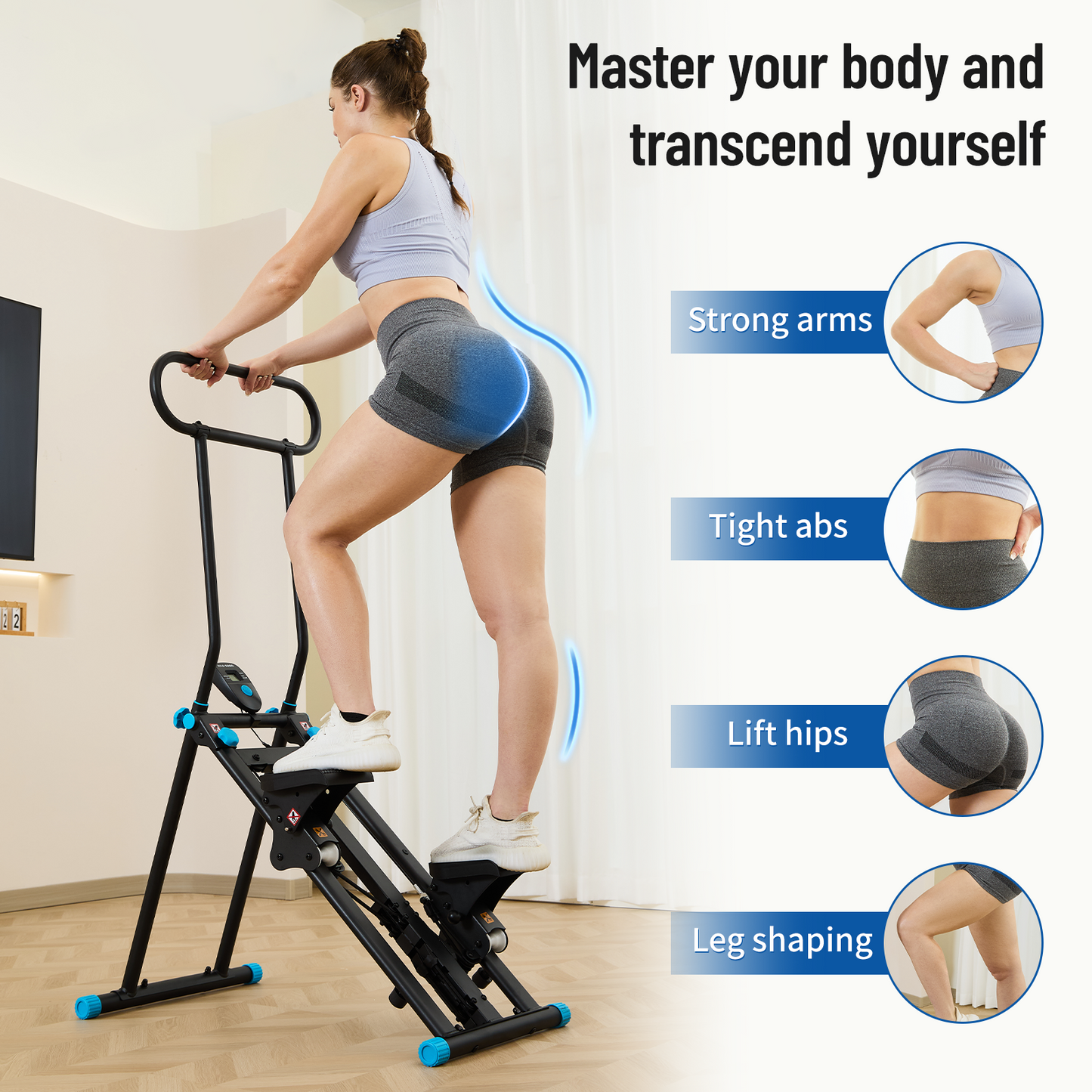 FasBrand 6-Level Adjustable Resistance Foldable Stair Climber (350lbs)