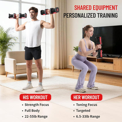 FasBrand QuickSwitch Pro 55lb Adjustable Dumbbells (Pair)