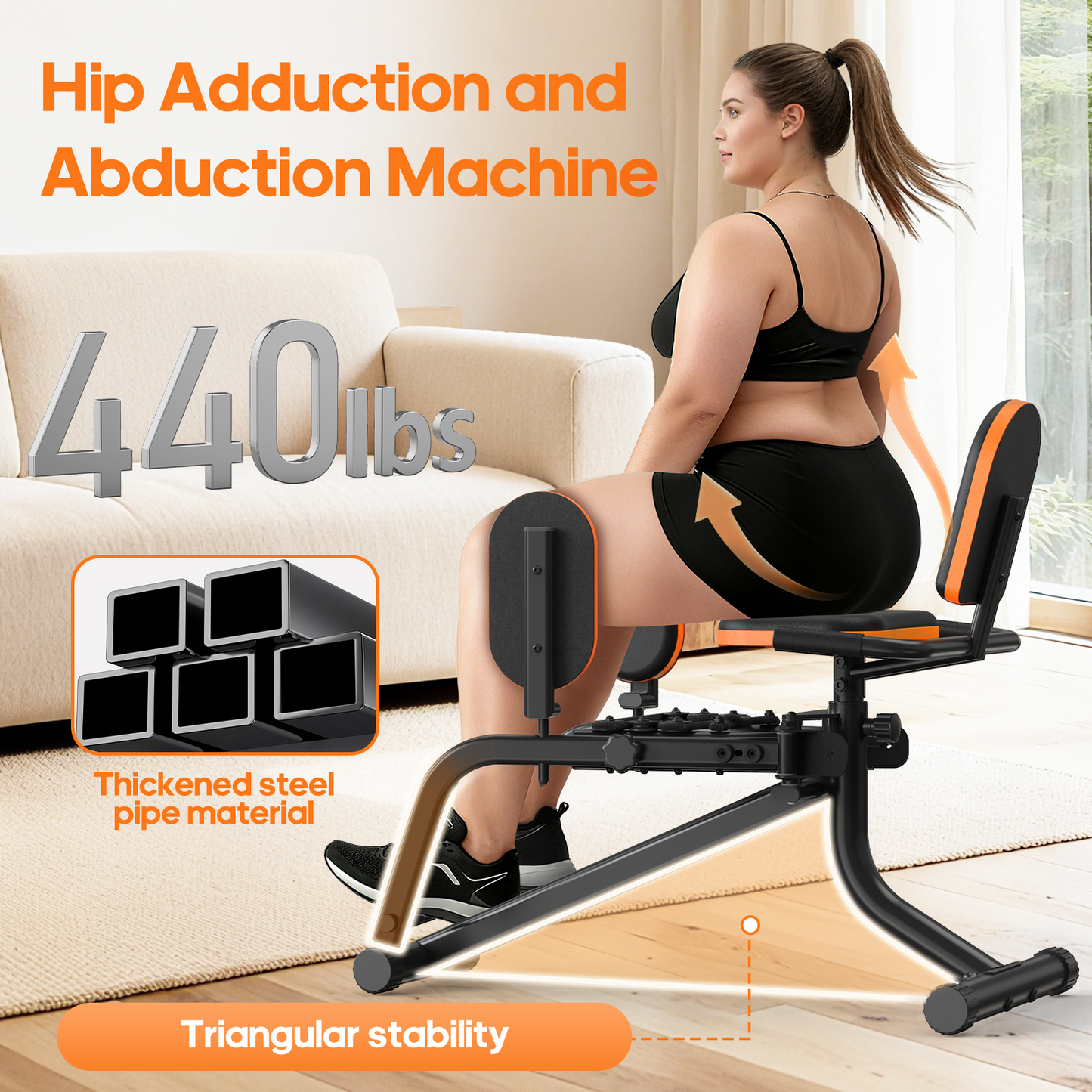 FasBrand Home Fitness Hip Abduction/Adduction Trainer — Compact Leg Exercise Equipment