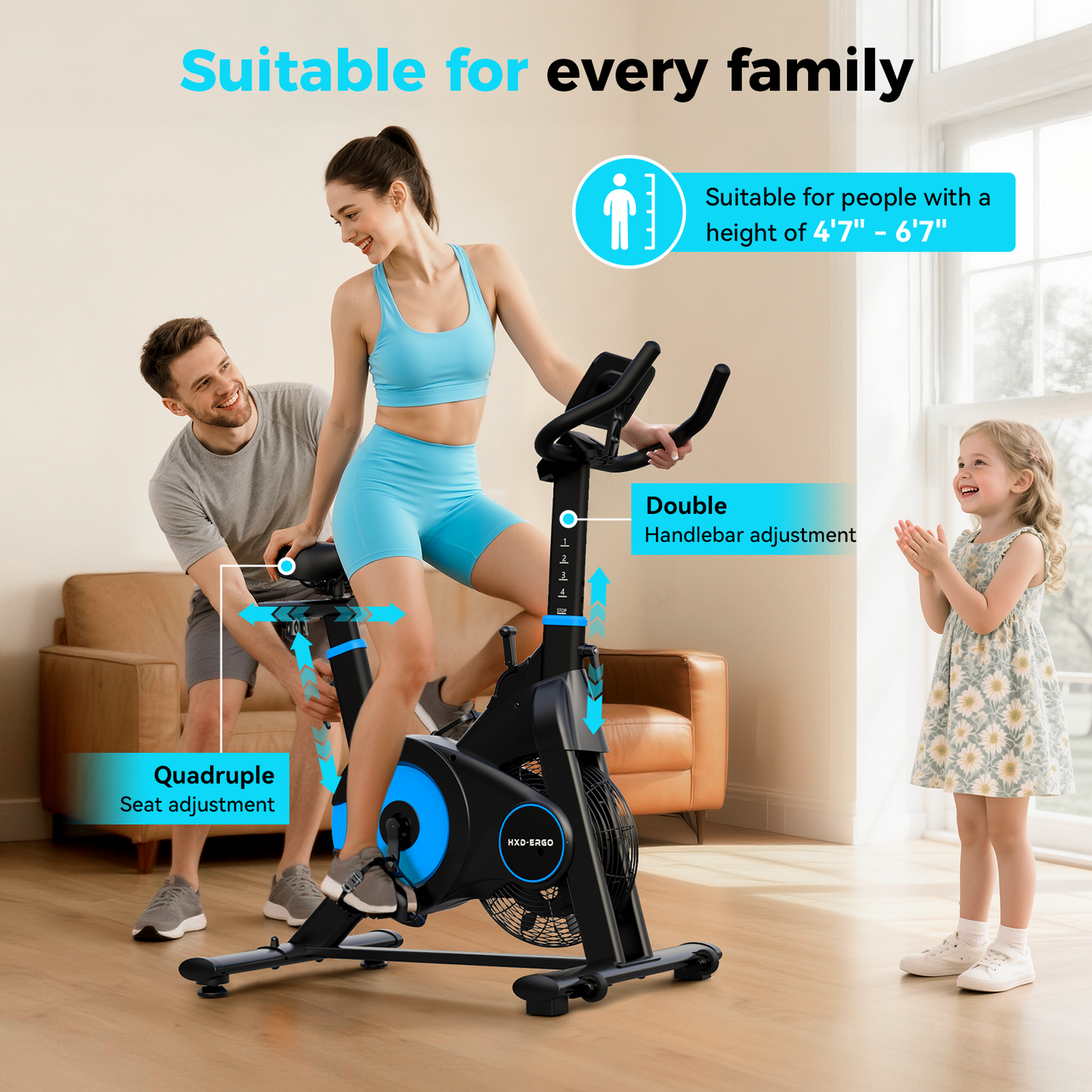 FasBrand Magnetic & Air Resistance Indoor Bike