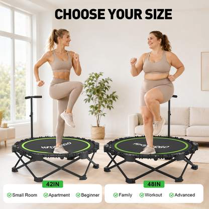 FasBrand Classic Round Foldable Rebounder, Zero-Assembly Fitness Mini Trampoline with Handle