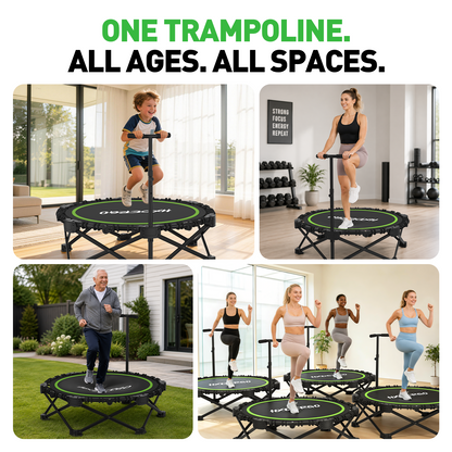 FasBrand Classic Round Foldable Rebounder, Zero-Assembly Fitness Mini Trampoline with Handle