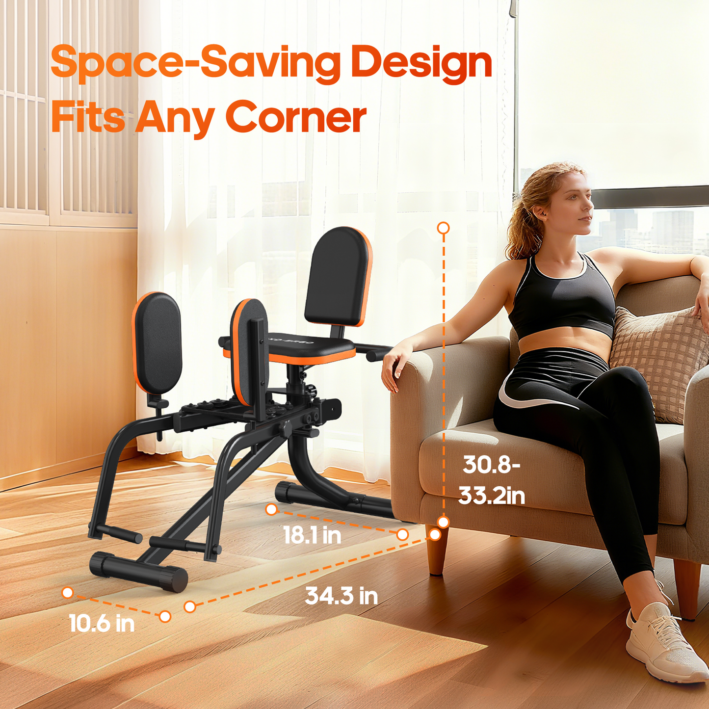 FasBrand Home Fitness Hip Abduction/Adduction Trainer — Compact Leg Exercise Equipment