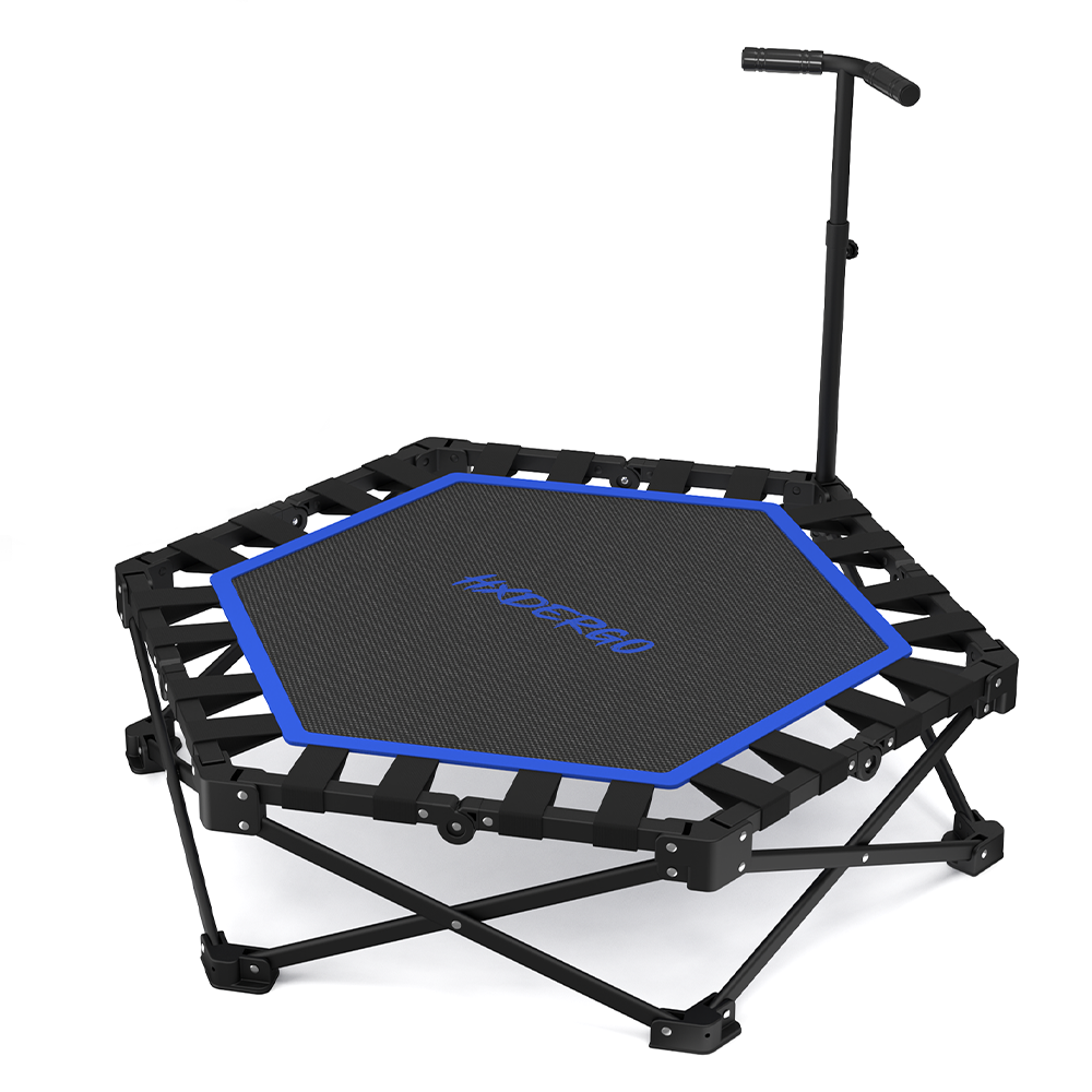 FasBrand Pro Hexagonal Foldable Rebounder, Zero-Assembly Fitness Trampoline with Stability Handle