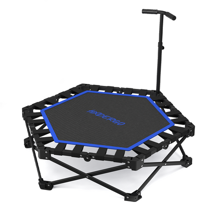 FasBrand Pro Hexagonal Foldable Rebounder, Zero-Assembly Fitness Trampoline with Stability Handle